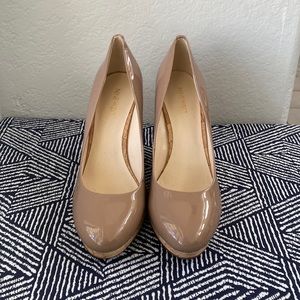 Nine West Nude Wedge Pumps